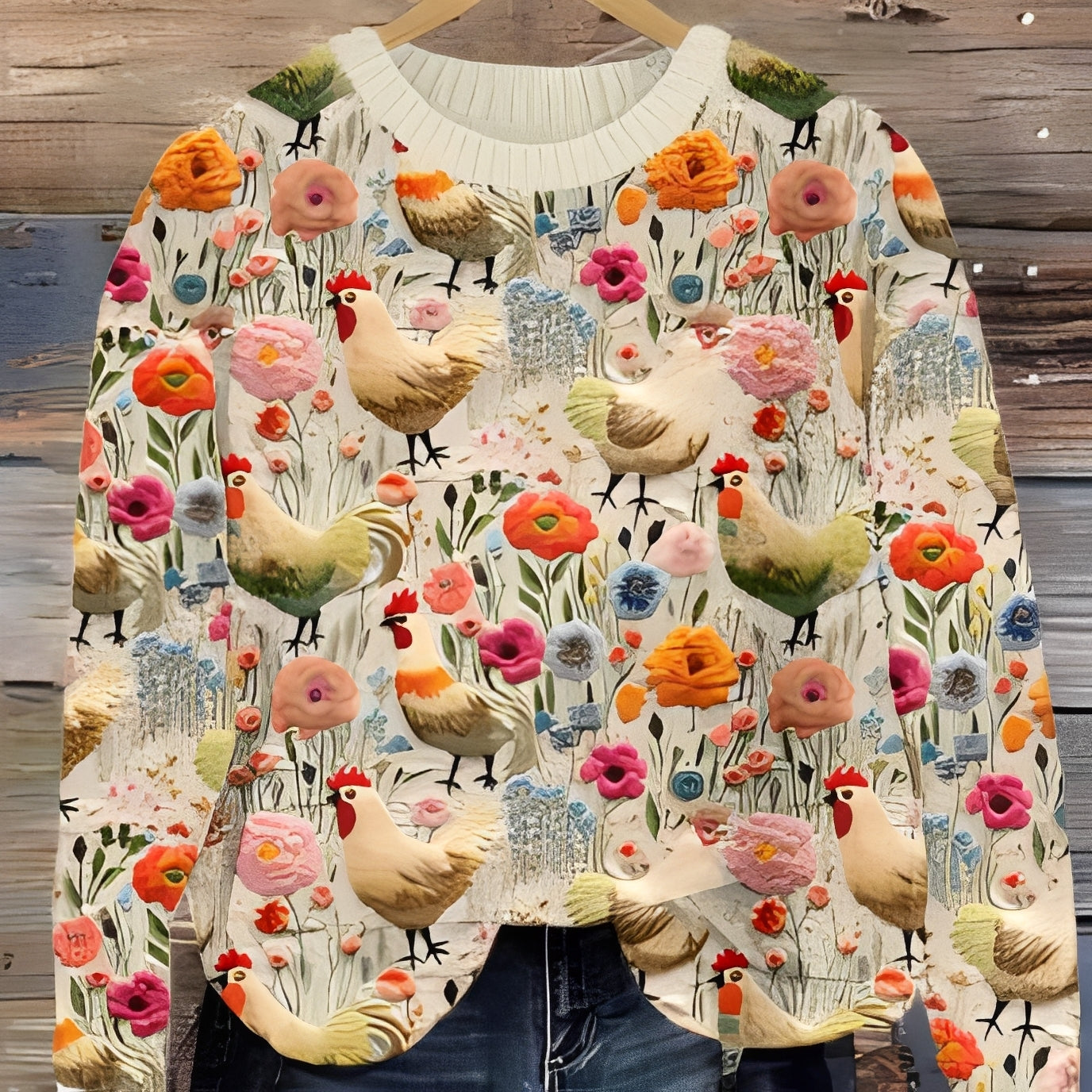 Eunice - Κλασικό Γυναικείο Πουλόβερ από Μαλλί με Σχέδιο