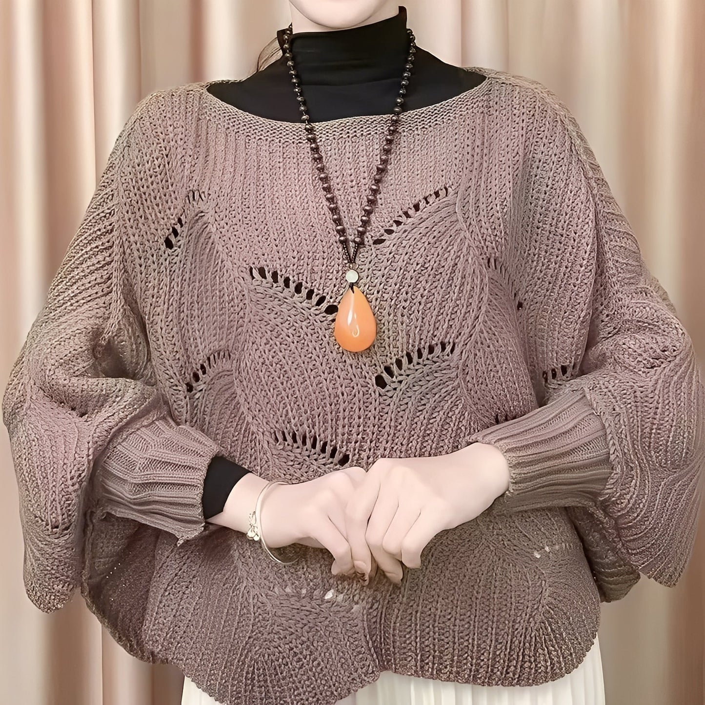 Celestine - Γυναικείο θερμοπουλόβερ με φαρδιά μανίκια