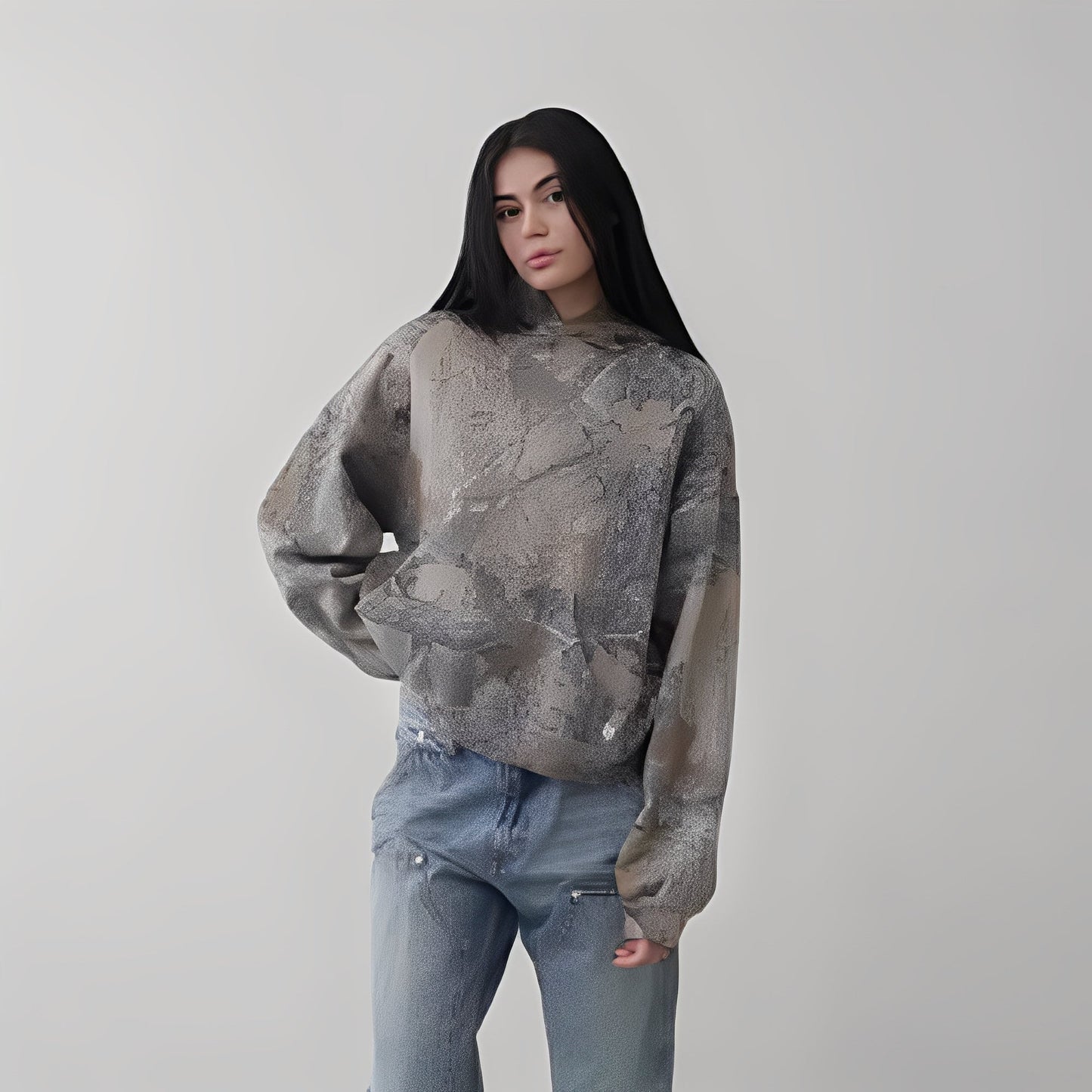 Anya - Χαλαρό Hoodie Άνεσης Καμουφλάζ