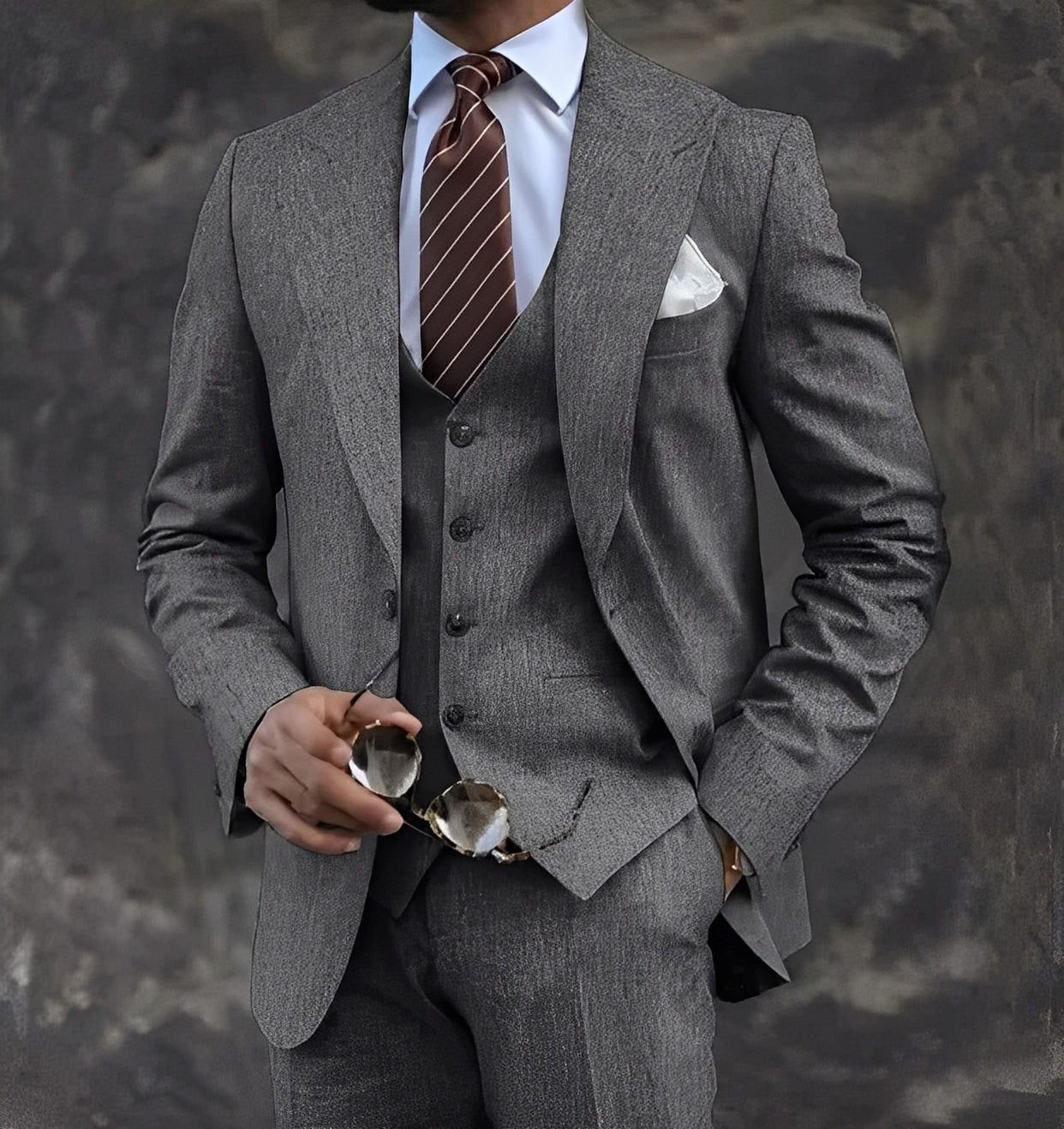 Cordell - Κομψό, επίσημο κοστούμι τριών τεμαχίων για άνδρες