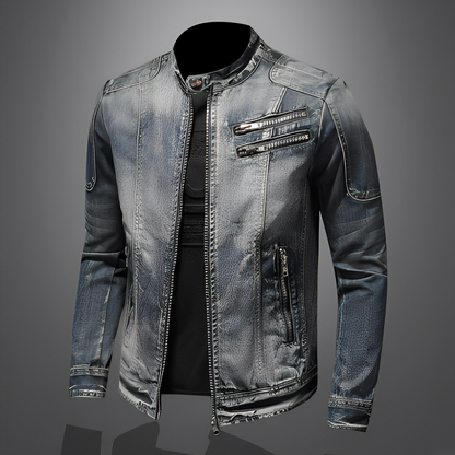 Lucas - Μοντέρνο τζιν μπουφάν με τσέπες για άνδρες