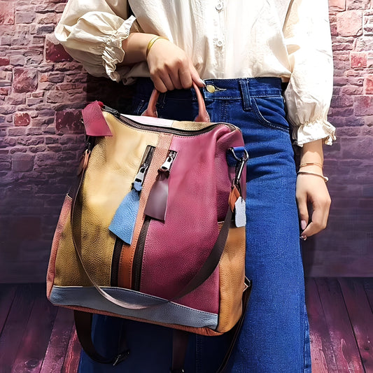 Alayna - Κλασικό Δερμάτινο Backpack για Γυναίκες