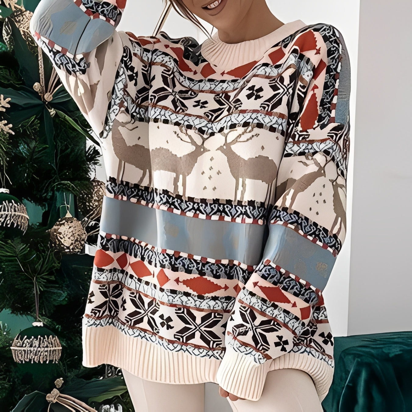 Rosemary - Κομψό και ζεστό γυναικείο χριστουγεννιάτικο πουλόβερ