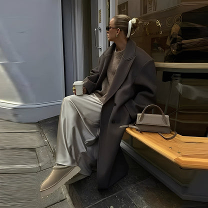 Veronica - Κομψό και χαλαρό μακρύ παλτό για γυναίκες