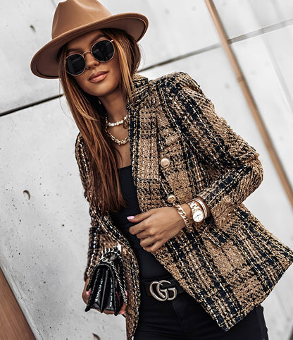 Cheri - Στυλάτο, εφαρμοστό σακάκι με καρό για γυναίκες