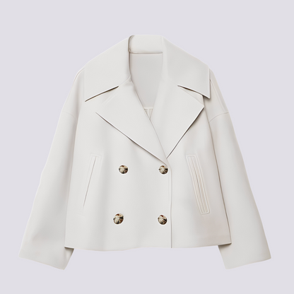 Bethney - Κομψό, κοντό μάλλινο σακάκι με γιακά για γυναίκες