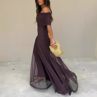 Eunice - Εντυπωσιακό μακρύ φόρεμα από δίχτυ για γυναίκες