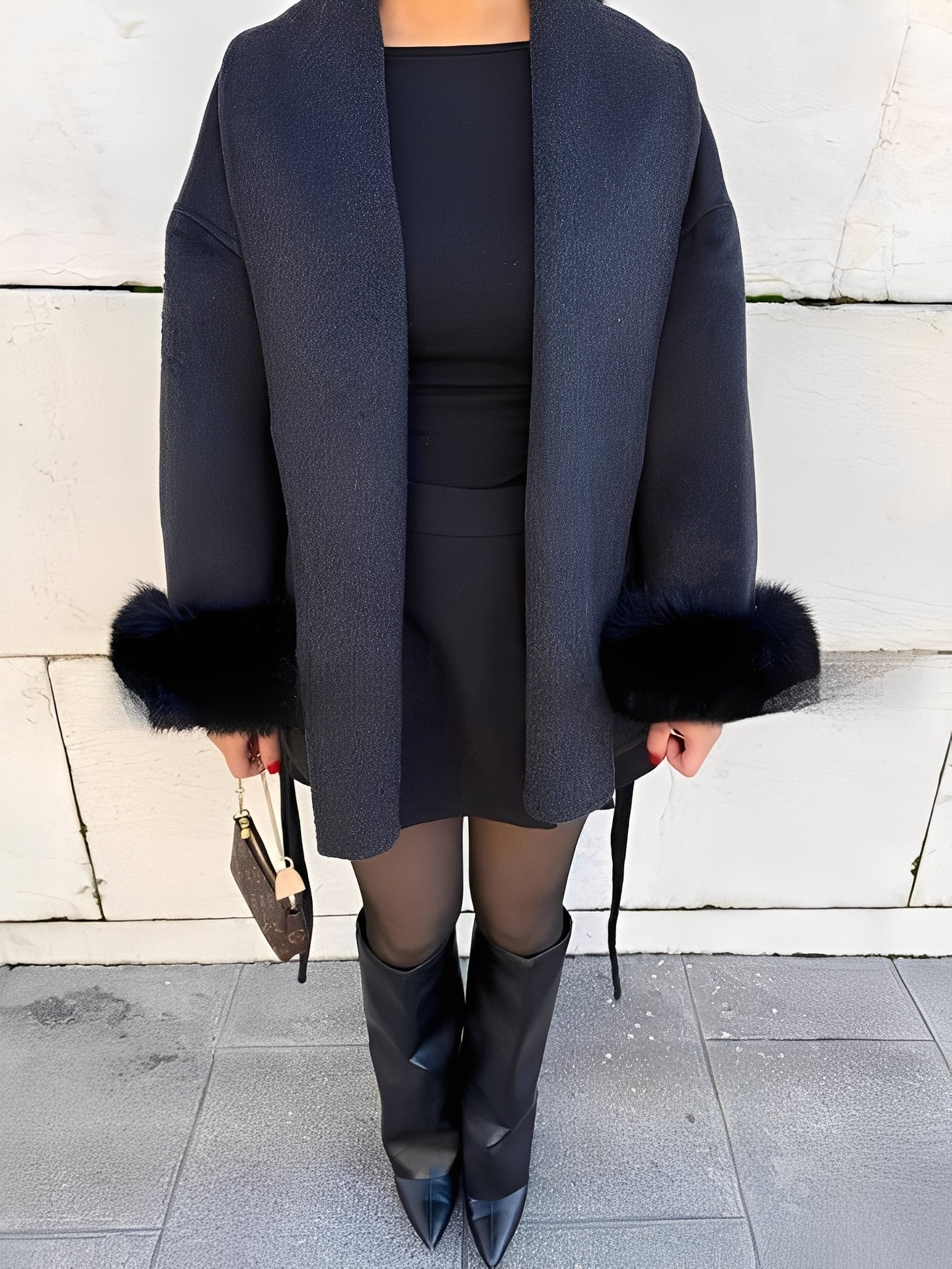 Armani - Κομψό, μοδάτο, μακρύ γούνινο παλτό για γυναίκες