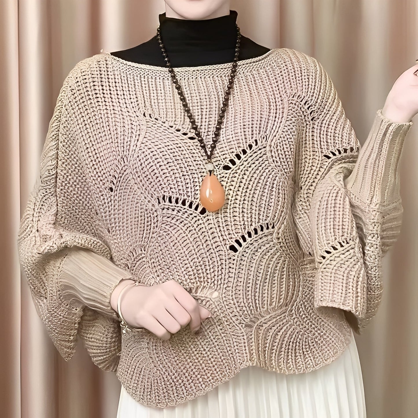 Celestine - Γυναικείο θερμοπουλόβερ με φαρδιά μανίκια