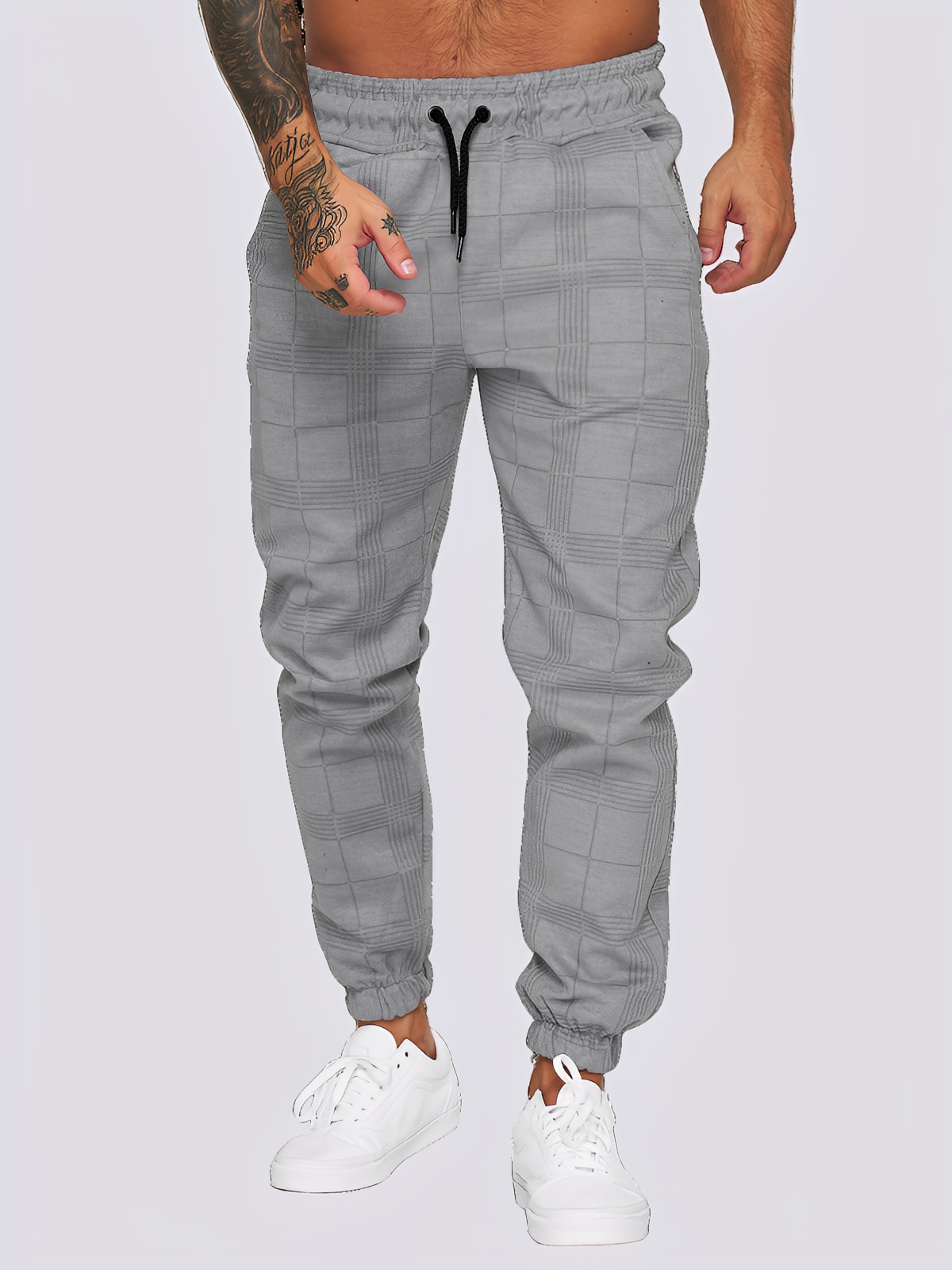 Jaeden - Κομψό καρό παντελόνι για άνδρες