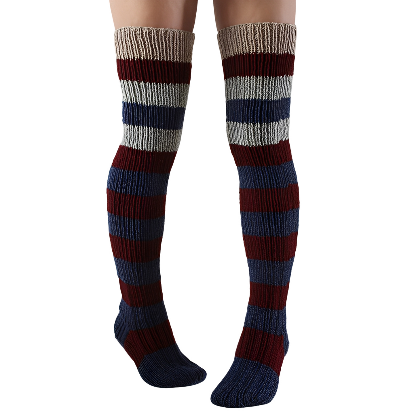 Rhianna - Κομψές μακριές ριγέ κάλτσες για γυναίκες