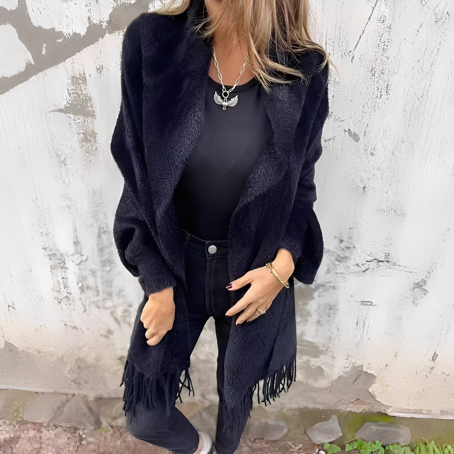 Bethney - Κομψή, χαλαρά πλεγμένη ζακέτα για γυναίκες