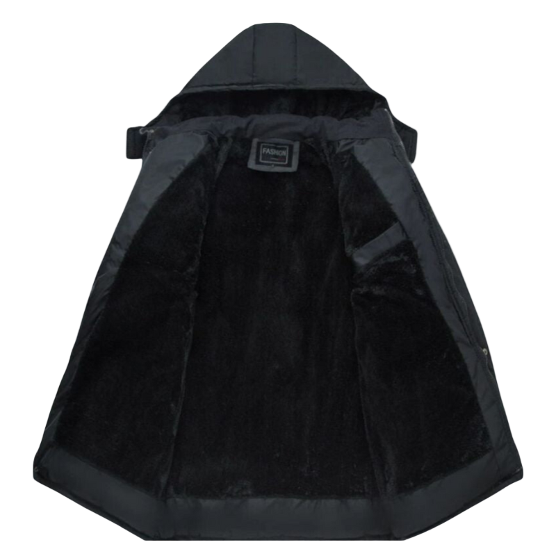 Hugo – Μαύρο Χειμωνιάτικο Παλτό για Άνδρες