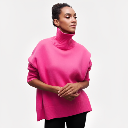 Margery - Χαλαρό Πουλόβερ με Ψηλό Κολάρο για Γυναίκες