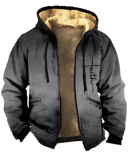 Mervin - Πολύχρωμη βελούδινη ανδρική ζακέτα με κουκούλα