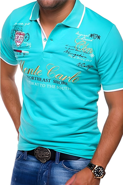 Brent - Άνετο Πόλο μπλουζάκι με εκτύπωση για άνδρες