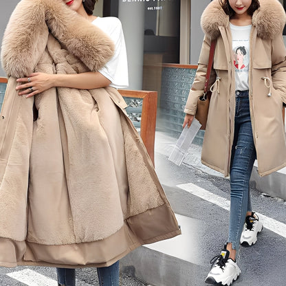 Evette - Μοντέρνος, ζεστός, επενδεδυμένος μανδύας με κουκούλα για γυναίκες