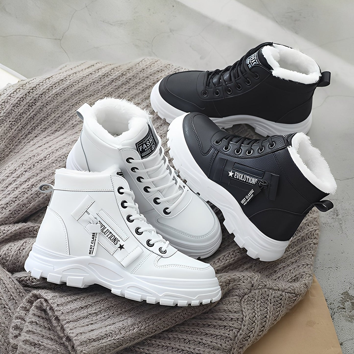 Jazmine - Μοντέρνες γούνινες μπότες για γυναίκες