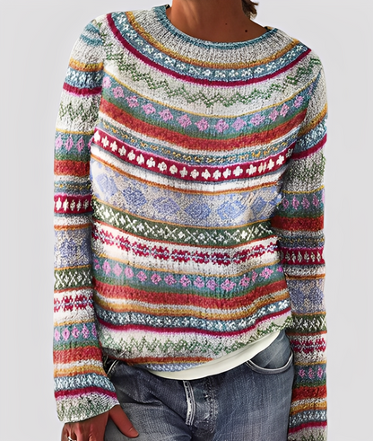 Christal - Κομψό γυναικείο μάλλινο πουλόβερ με χαλαρή γραμμή