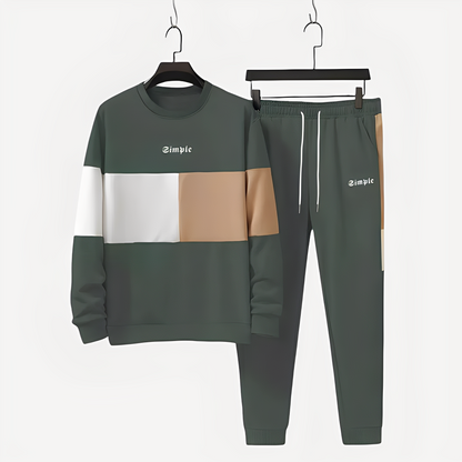 Charlton - Κομψό αθλητικό σετ για άντρες με σχέδιο χρωματικών μπλοκ