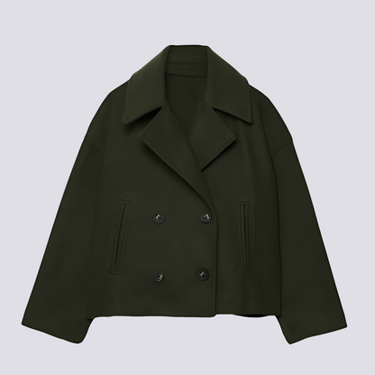 Bethney - Κομψό, κοντό μάλλινο σακάκι με γιακά για γυναίκες