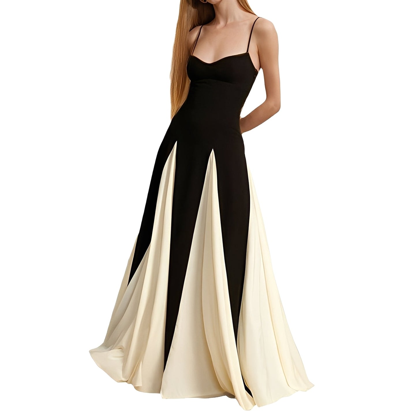 Charisse - Κομψό Φόρεμα Αντίθεσης με Μεγάλο Σαμ για Γυναίκες