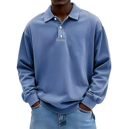 Chris - Παραδοσιακό παχύ μακρυμάνικο μπλουζάκι για άνδρες