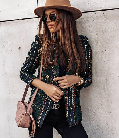 Cheri - Στυλάτο, εφαρμοστό σακάκι με καρό για γυναίκες