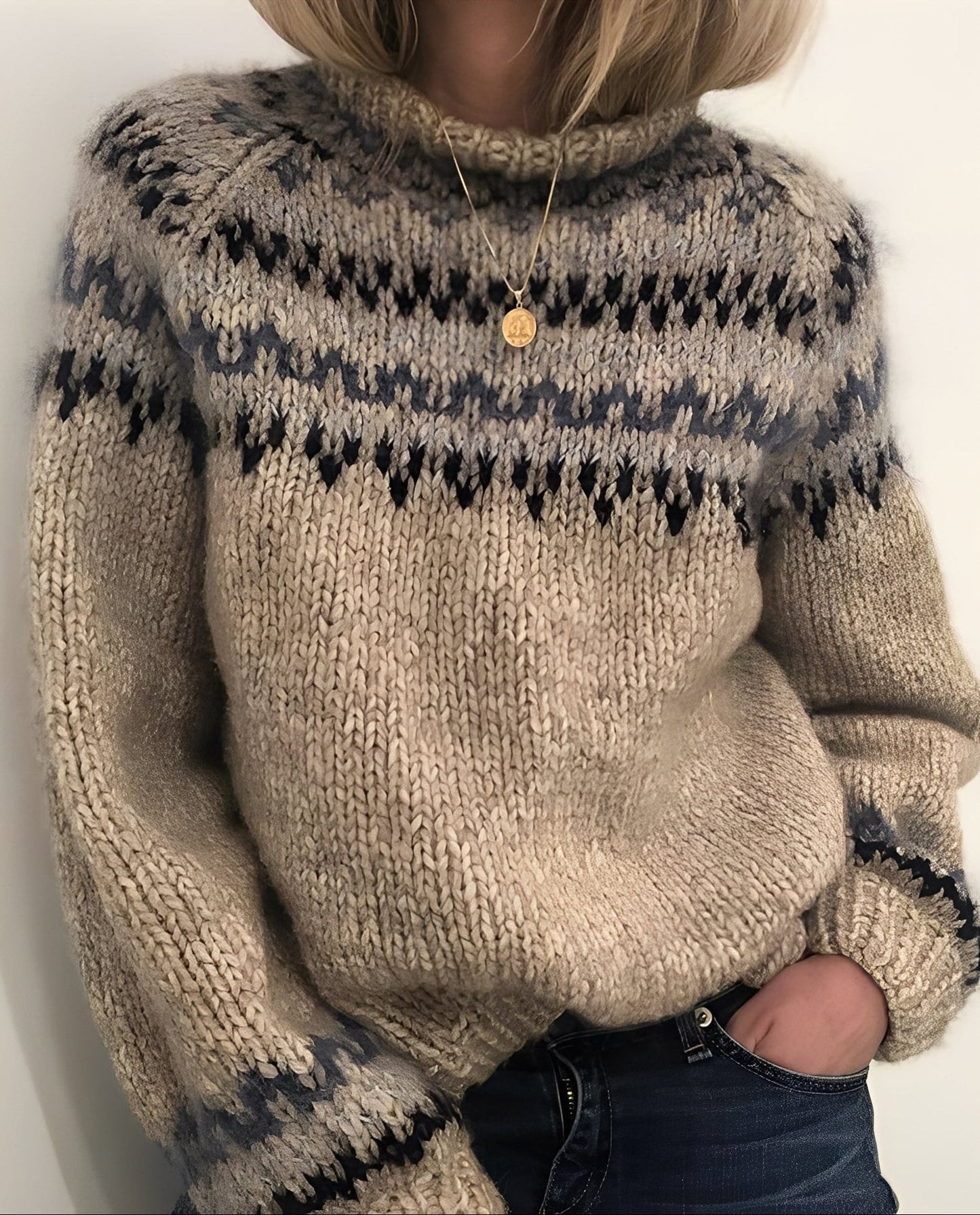 Macey - Γυναικεία χοντρή πλεκτή ζακέτα