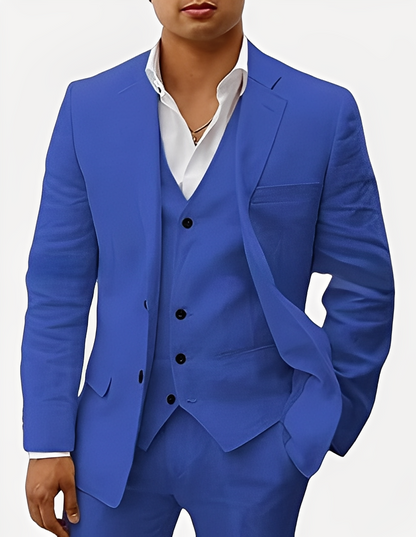 Beckham - Κομψό λινό σετ τριών τεμαχίων για άνδρες