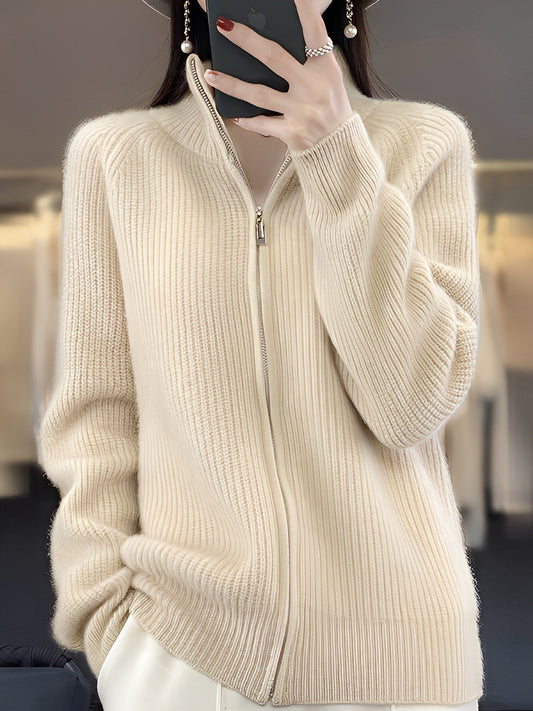 Brylee - Στυλάτη μάλλινη ζακέτα με φερμουάρ για γυναίκες