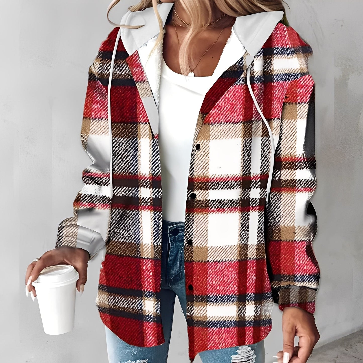 Briana - Καθημερινή, ζεστή ζακέτα με κουκούλα για γυναίκες