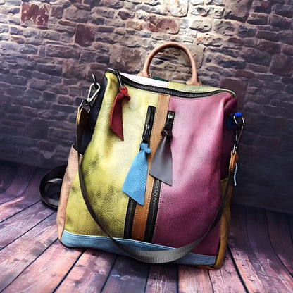 Alayna - Κλασικό Δερμάτινο Backpack για Γυναίκες