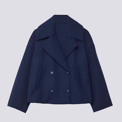 Bethney - Κομψό, κοντό μάλλινο σακάκι με γιακά για γυναίκες