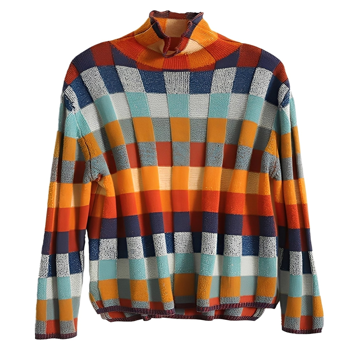 Katherine - Γυναικείο πουλόβερ patchwork από κασμίρ με στυλ