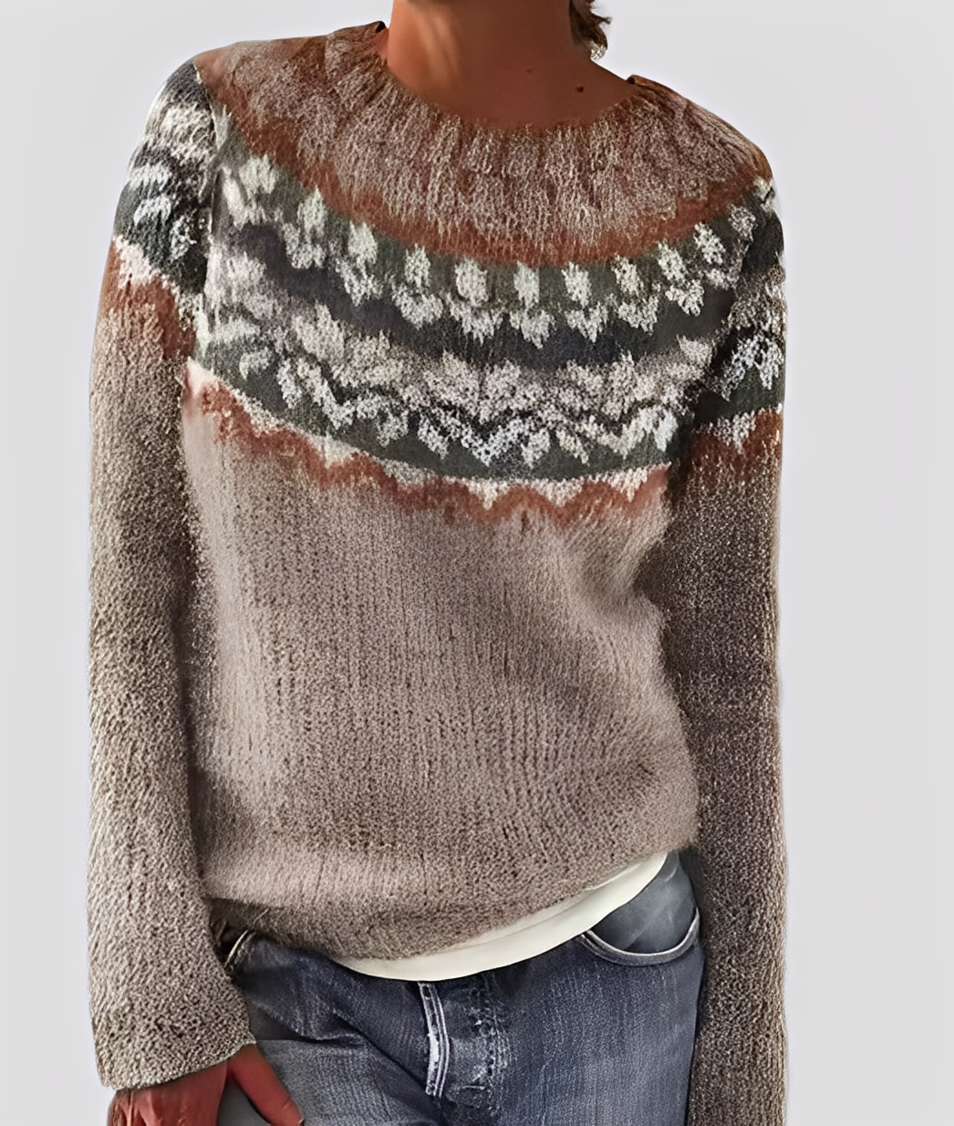 Christal - Κομψό γυναικείο μάλλινο πουλόβερ με χαλαρή γραμμή