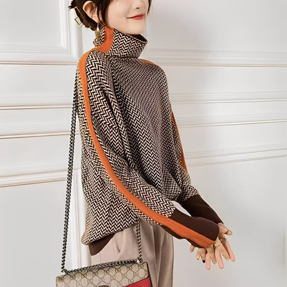 Roxanna - Καθημερινό, άνετο ριγέ πουλόβερ για γυναίκες