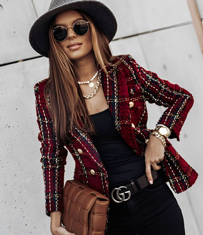 Cheri - Στυλάτο, εφαρμοστό σακάκι με καρό για γυναίκες