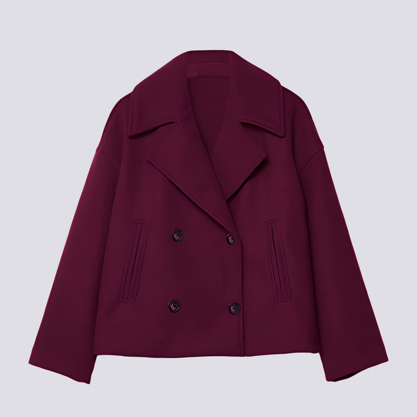 Bethney - Κομψό, κοντό μάλλινο σακάκι με γιακά για γυναίκες