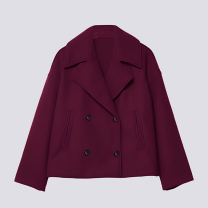 Bethney - Κομψό, κοντό μάλλινο σακάκι με γιακά για γυναίκες