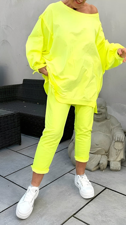 Eleanore - Χαλαρό σετ με φαρδύ πάνω μέρος και παντελόνι για γυναίκες