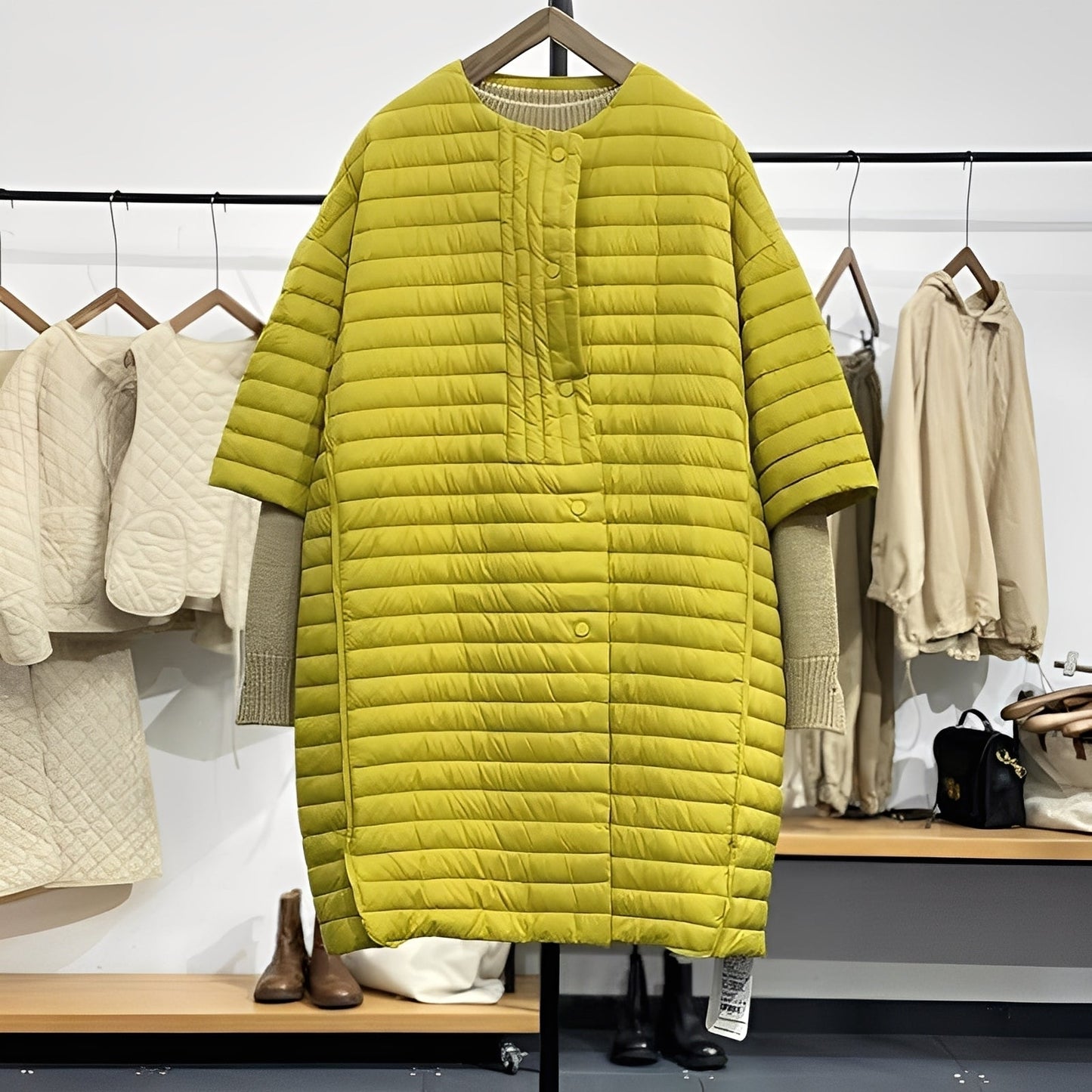 Gladys - Άνετο Παλτό σε Μεγάλο Μέγεθος με Κουμπιά για Γυναίκες