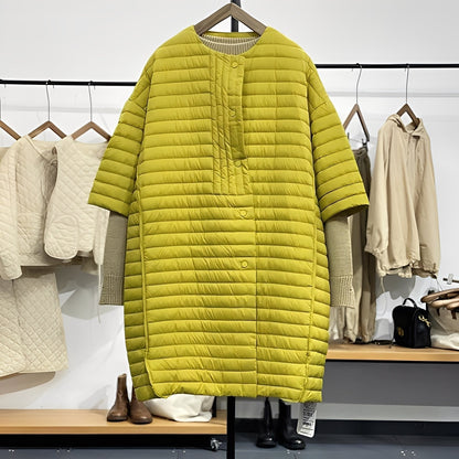 Gladys - Άνετο Παλτό σε Μεγάλο Μέγεθος με Κουμπιά για Γυναίκες