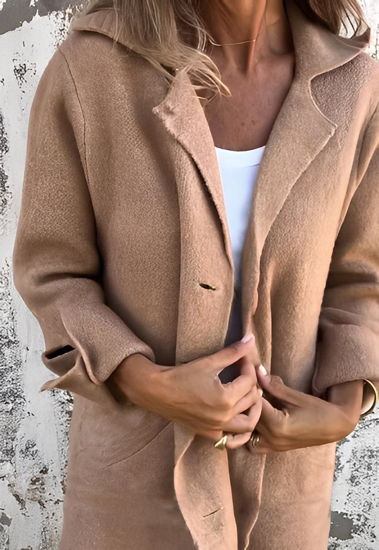 Izabelle - Καθημερινό μακρύ πλεκτό παλτό για γυναίκες