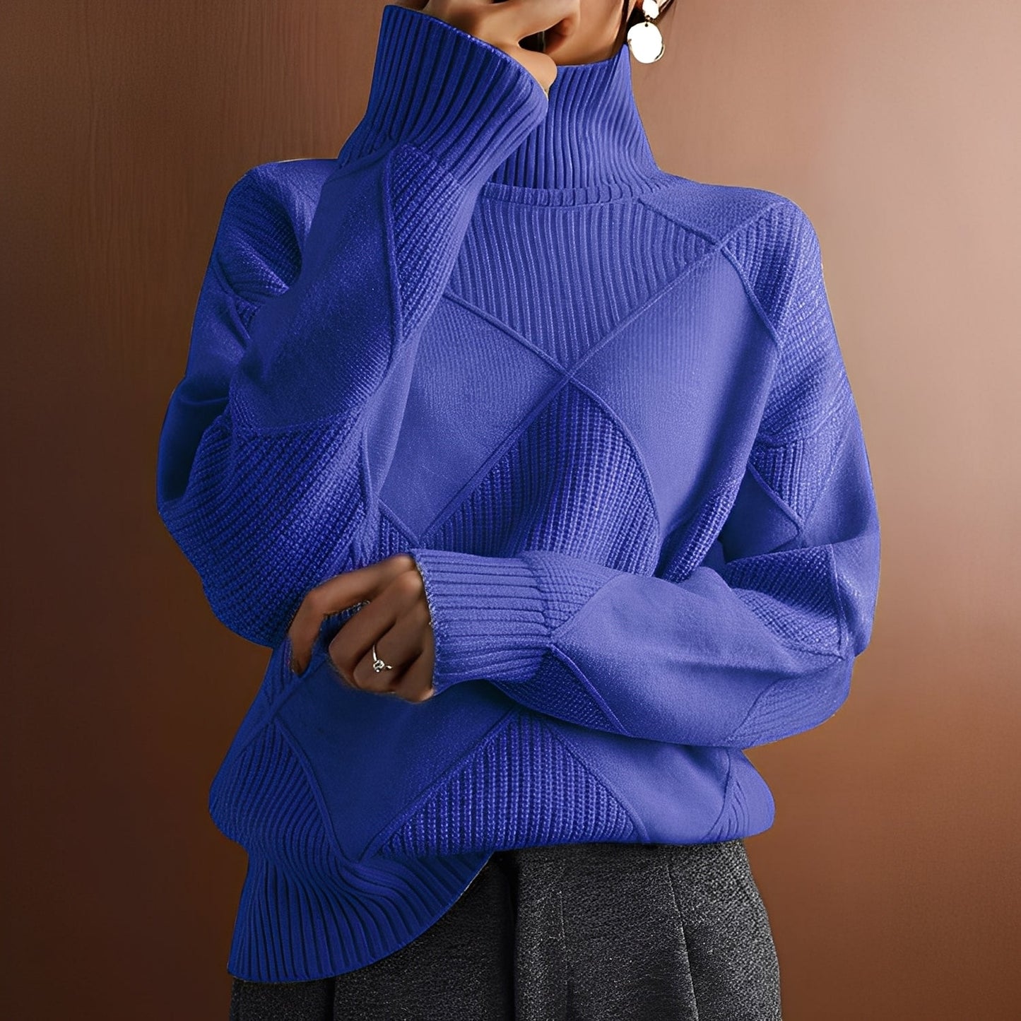 Morgan - Κομψό γυναικείο πουλόβερ με ζιβάγκο από κασμίρ