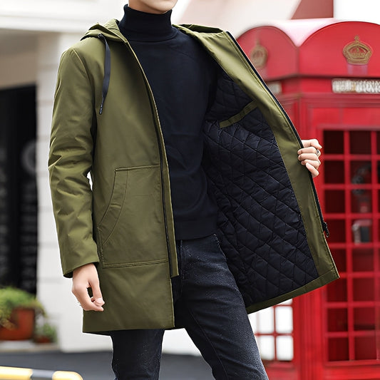 Lucas - Άνετο, χοντρό, αδιάβροχο μπουφάν με κουκούλα για άνδρες