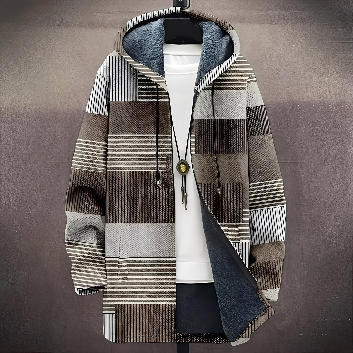 Wiley - Εντυπωσιακό, πολυλειτουργικό ανδρικό παλτό με εκτύπωση