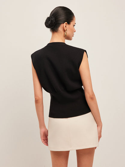 Annalena – V-Λαιμόκοψη με Κουμπιά Πλεκτό Γιλέκο