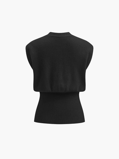 Annalena – V-Λαιμόκοψη με Κουμπιά Πλεκτό Γιλέκο