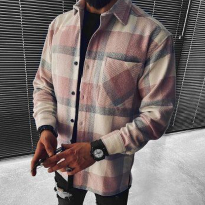 Μπεν – Καρό Overshirt με Τσέπη στο Στήθος για Άνδρες